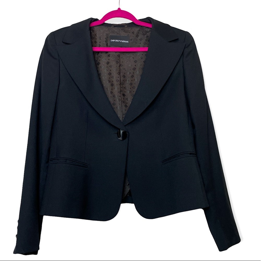 Emporio Aramani Wool Black Blazer 2006 small tear R sleeve Size EU: 48/ US 12